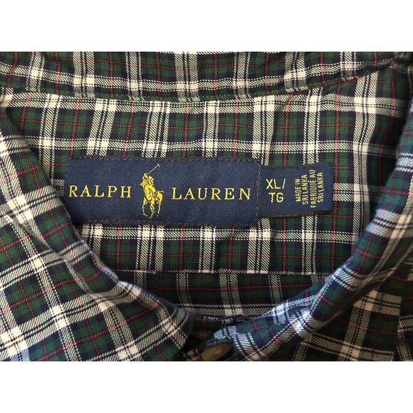 Men's Ralph Lauren Brand Green Button-Down Casual Plaid Shirt 100% Cotton Size X - Picture 6 of 16